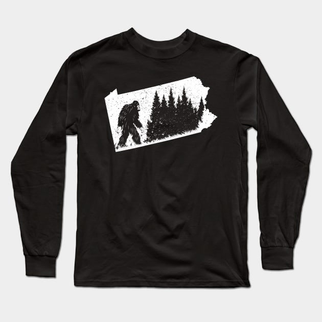 Pennsylvania Bigfoot Long Sleeve T-Shirt by Tesszero